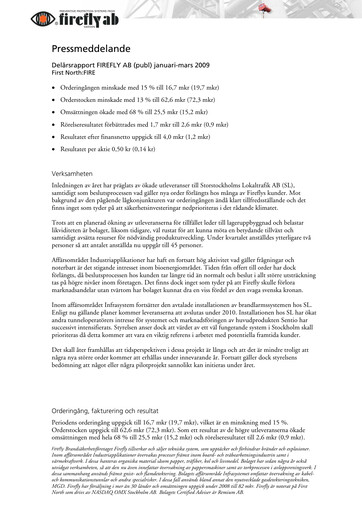 Thumbnail Firefly AB Quarterly Report 2009-q1