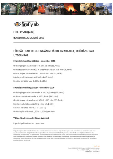 Thumbnail Firefly AB Quarterly Report 2016-q4