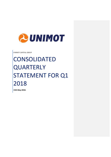 Thumbnail Unimot Quarterly Report 2018-q1