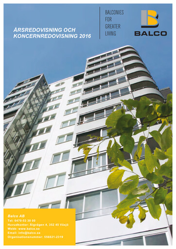 Thumbnail Balco Group Annual Report 2016