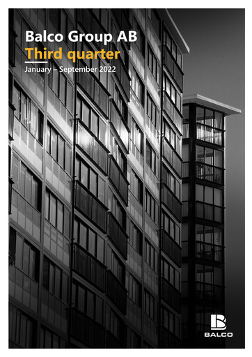 Miniature Balco Group Rapport trimestriel 2022-q3