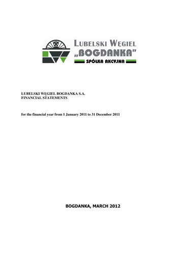 Thumbnail Lubelski Wegiel Bogdanka Financial Statement 2011