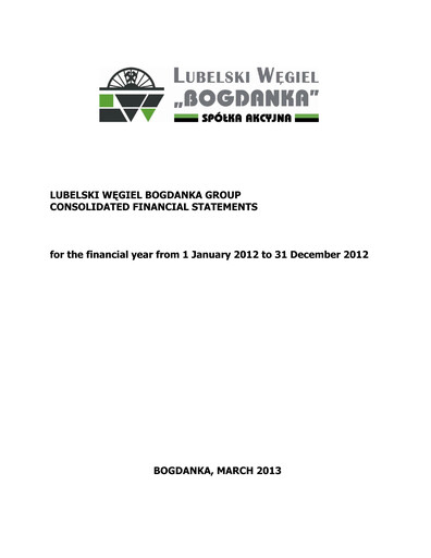 Thumbnail Lubelski Wegiel Bogdanka Financial Statement 2012
