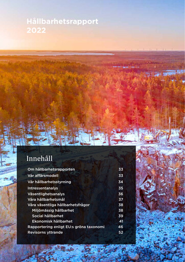 Thumbnail Nordisk Bergteknik AB Sustainability Report 2022