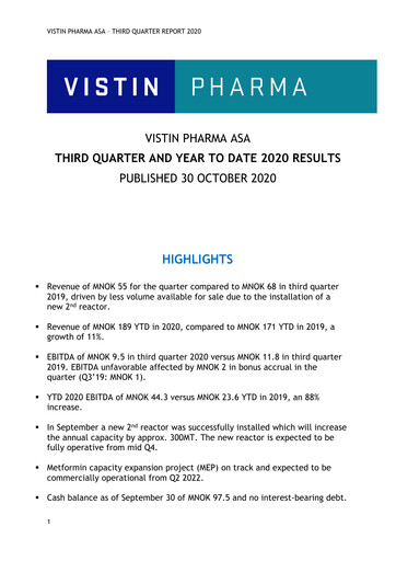 Vorschaubild Vistin Pharma Quartalsbericht 2020-q3