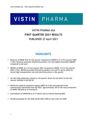 Vorschaubild Vistin Pharma Quartalsbericht 2021-q1