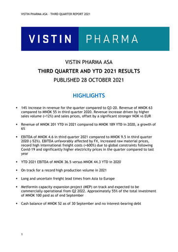 Vorschaubild Vistin Pharma Quartalsbericht 2021-q3