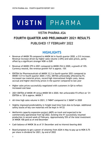 Vorschaubild Vistin Pharma Quartalsbericht 2021-q4