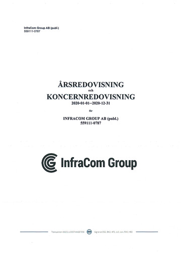 Thumbnail InfraCom Group AB Annual Report 2020