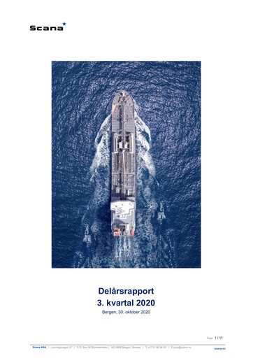 Vorschaubild Scana ASA Quartalsbericht 2020-q3
