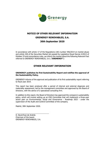 Thumbnail Grenergy Renovables Sustainability Report 2019