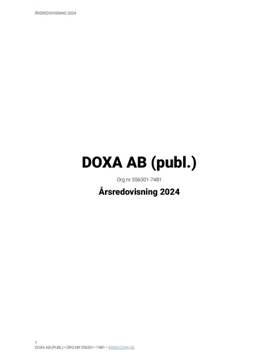 Thumbnail Doxa AB Annual Report 2024
