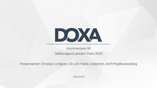 Thumbnail Doxa AB Quarterly Report 2025-q1