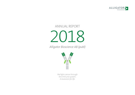 Thumbnail Alligator Bioscience AB Annual Report 2018