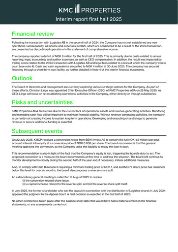 Miniature KMC Properties Rapport semestriel 2025-h1