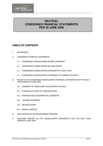 Thumbnail Recticel Half-year Report 2009-h1
