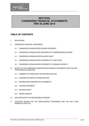 Thumbnail Recticel Half-year Report 2010-h1