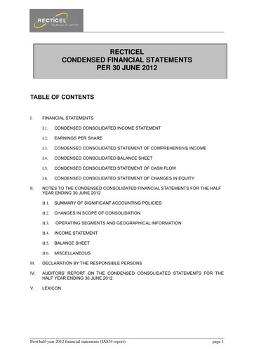 Thumbnail Recticel Half-year Report 2012-h1