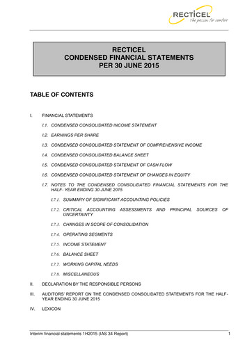 Thumbnail Recticel Half-year Report 2015-h1