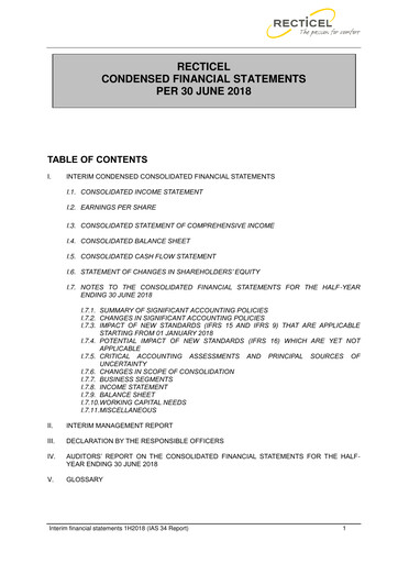 Thumbnail Recticel Half-year Report 2018-h1