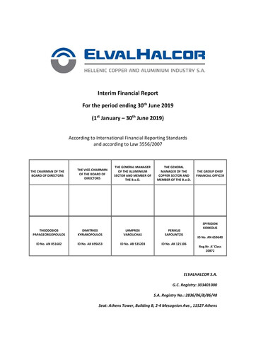 Miniature Elvalhalcor Hellenic Copper and Aluminium Industry Rapport semestriel 2019-h1