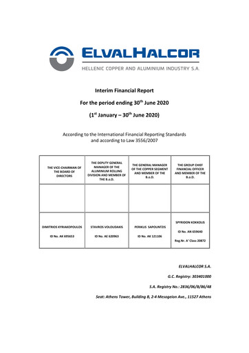 Miniature Elvalhalcor Hellenic Copper and Aluminium Industry Rapport semestriel 2020-h1