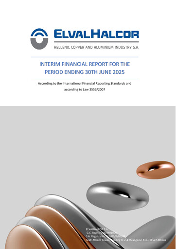 Miniature Elvalhalcor Hellenic Copper and Aluminium Industry Rapport semestriel 2025-h1