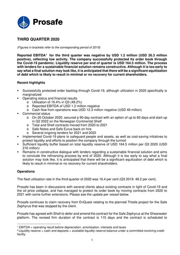 Thumbnail Prosafe SE Quarterly Report 2020-q3