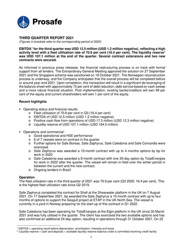 Thumbnail Prosafe SE Quarterly Report 2021-q3