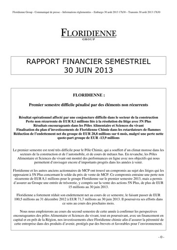 Thumbnail Floridienne S.A. Half-year Report 2013-h1