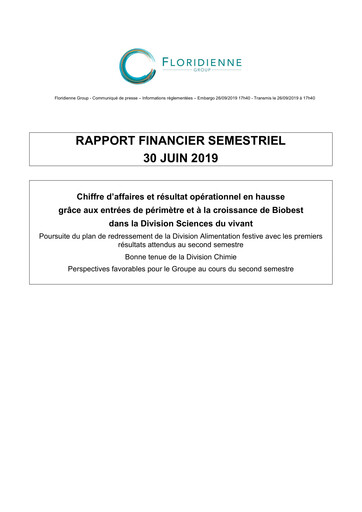 Thumbnail Floridienne S.A. Half-year Report 2019-h1