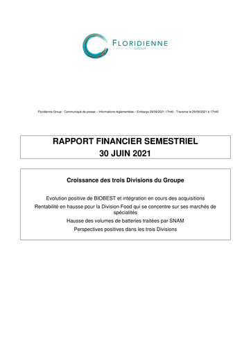 Thumbnail Floridienne S.A. Half-year Report 2021-h1