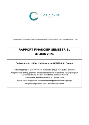 Thumbnail Floridienne S.A. Half-year Report 2024-h1