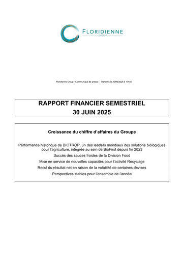 Thumbnail Floridienne S.A. Half-year Report 2025-h1