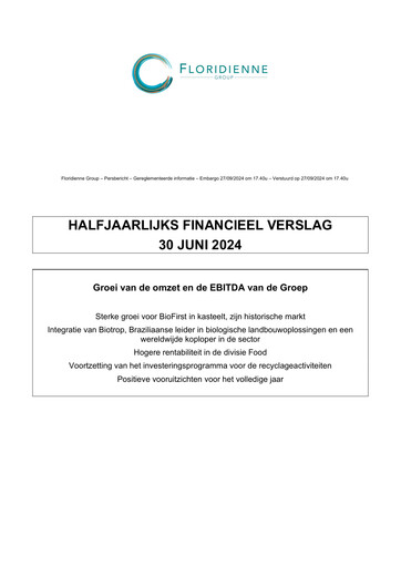Thumbnail Floridienne S.A. Half-year Report 2024-h1