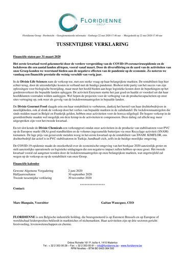 Thumbnail Floridienne S.A. Quarterly Report 2020-q1