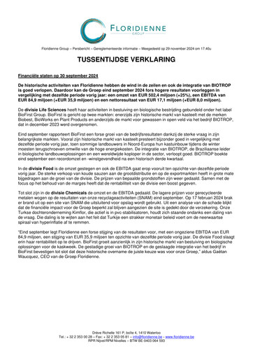 Thumbnail Floridienne S.A. Quarterly Report 2024-q3