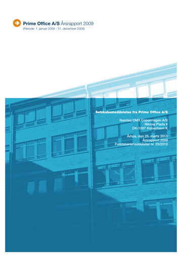 Thumbnail Prime Office A/S Annual Report 2009