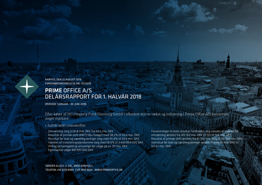 Thumbnail Prime Office A/S Half-year Report 2018-h1