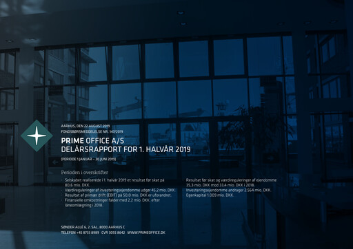 Thumbnail Prime Office A/S Half-year Report 2019-h1