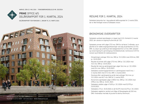 Thumbnail Prime Office A/S Quarterly Report 2024-q1