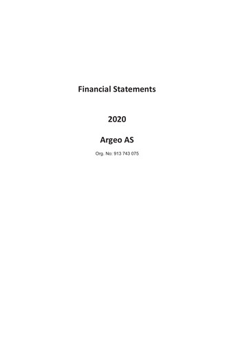Thumbnail Argeo AS Financial Statement 2020