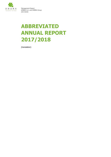 Vorschaubild Ambra Jahresbericht 2017-2018