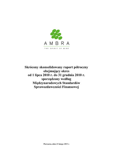 Miniature Ambra Rapport semestriel 2010-2011-h1
