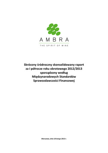 Miniature Ambra Rapport semestriel 2012-2013-h1
