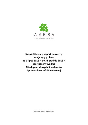 Miniature Ambra Rapport semestriel 2016-2017-h1