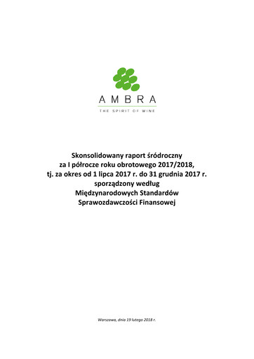 Miniature Ambra Rapport semestriel 2017-2018-h1