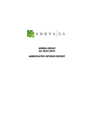 Miniature Ambra Rapport trimestriel 2022-2023-q3
