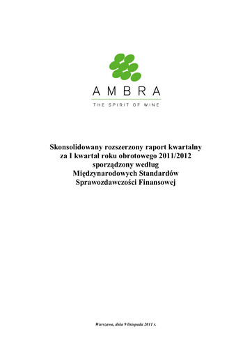 Miniature Ambra Rapport trimestriel 2011-2012-q1