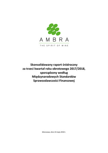 Miniature Ambra Rapport trimestriel 2017-2018-q3